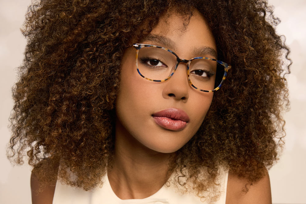 Mumford Acetate and Metal eyeglasses frame worn by model.