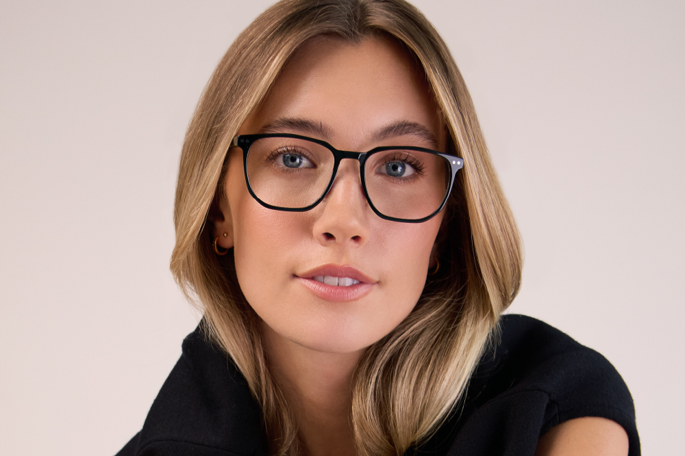 Parker Acetate eyeglasses frame worn by model.