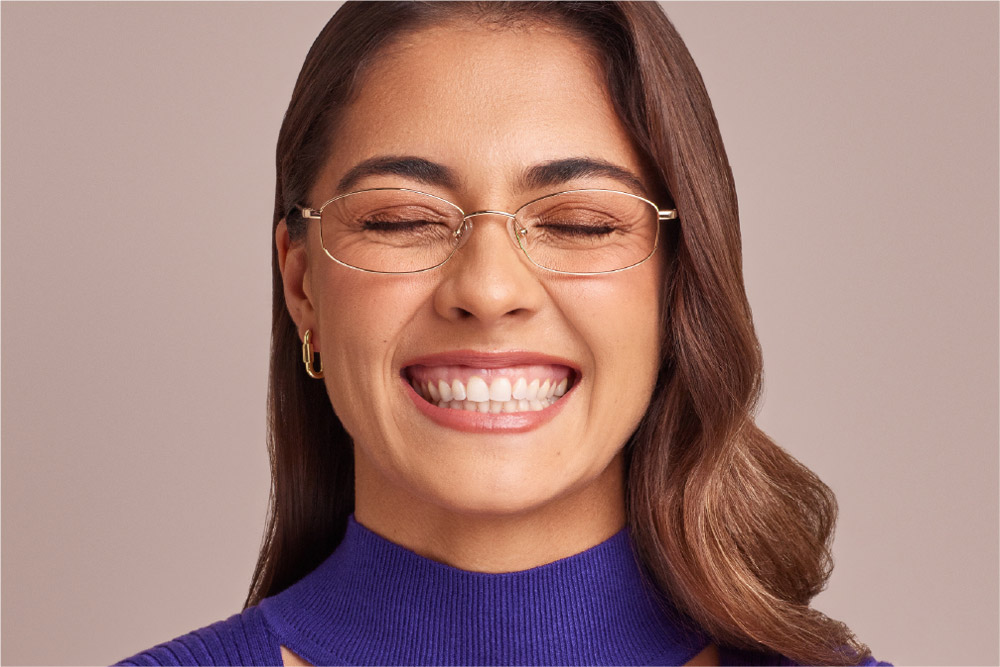 Aerin eyeglasses frame worn by model.